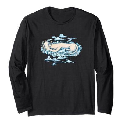 Image of Long Sleeve T featuring Cloudy Cat design by Poxodd