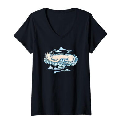 Image of a V-Neck with Cloudy Cat design